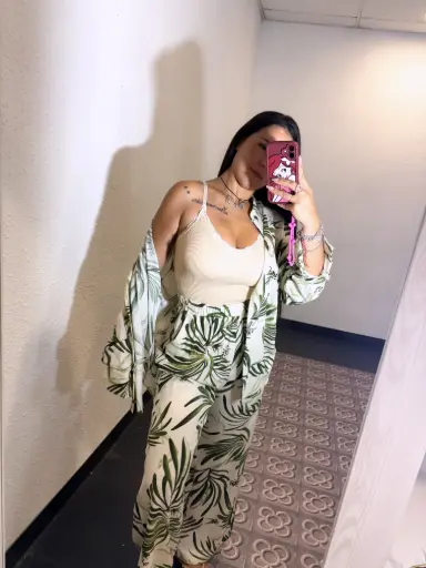 Conjunto Camisa + Pantalón Estampado Palmeras