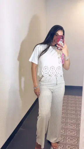 Pantalón de Lino a Rayas