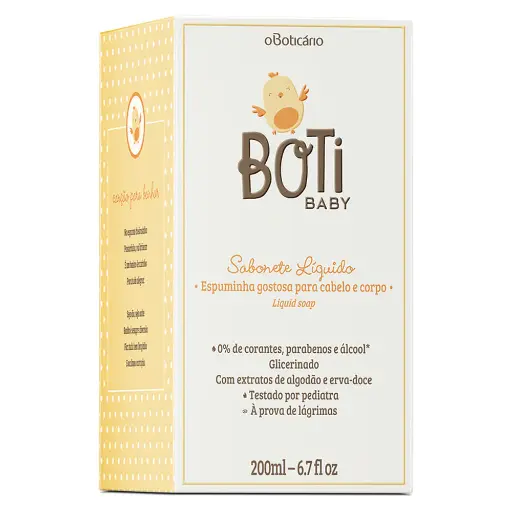 Boti Baby Jabón Líquido para el Cabello y el Cuerpo del Bebé, 200ml