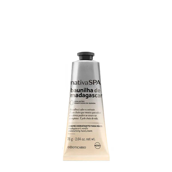 Nativa Spa Crema de Manos Baunilha de Madagascar, 75g